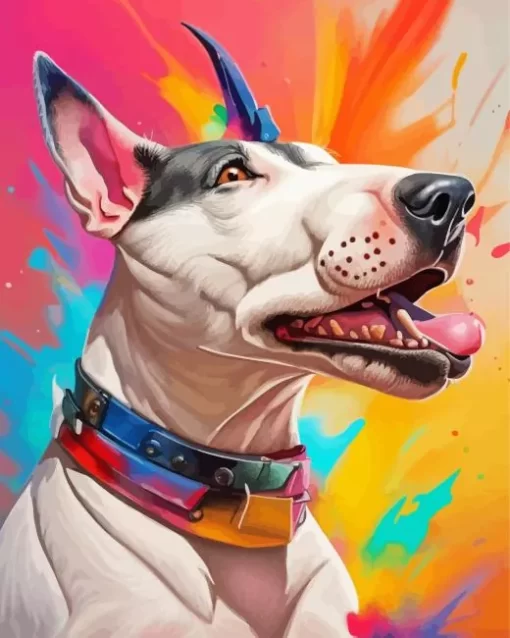 Splatter Bull Terrier Dog Paint by Number