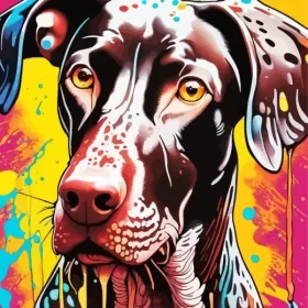 Splatter German Shorthaired Pointer Paint by Number