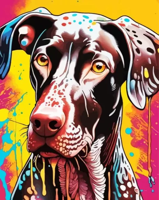 Splatter German Shorthaired Pointer Paint by Number