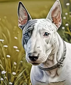 White Bull Terrier Dog Paint by Number