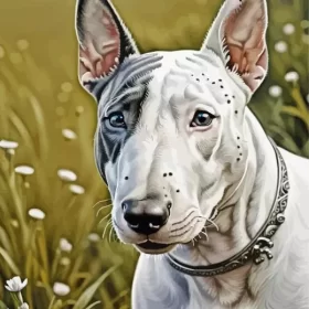 White Bull Terrier Dog Paint by Number