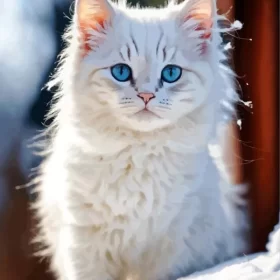 White Himalayan Cat Paint by Number