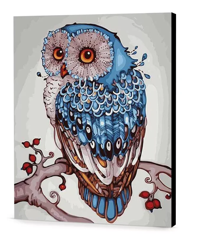 colorful owl bird easel