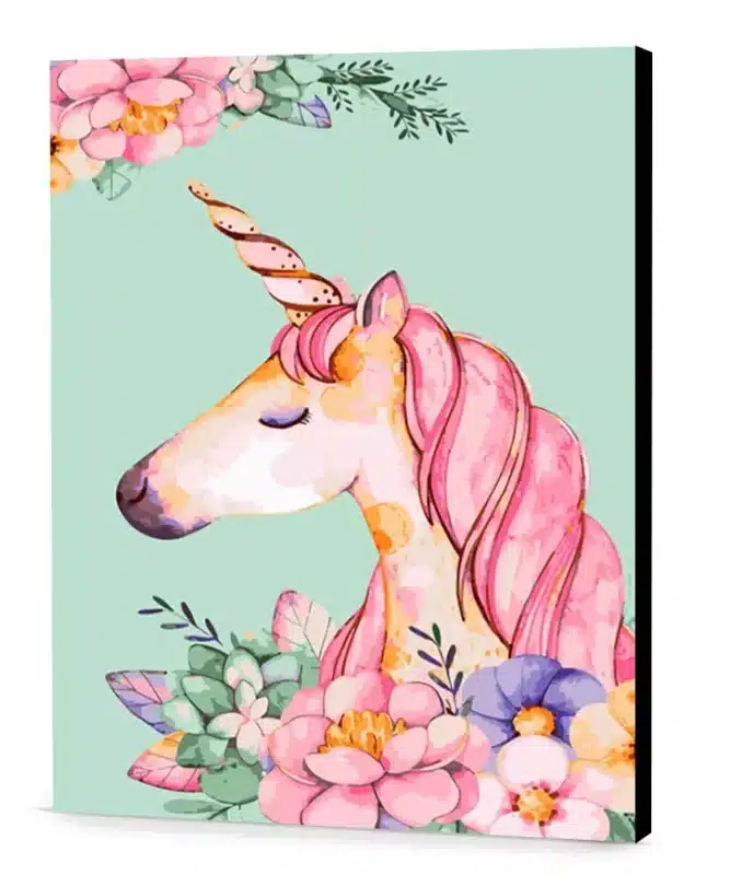 Floral Unicorn easel Acrylic Adventures