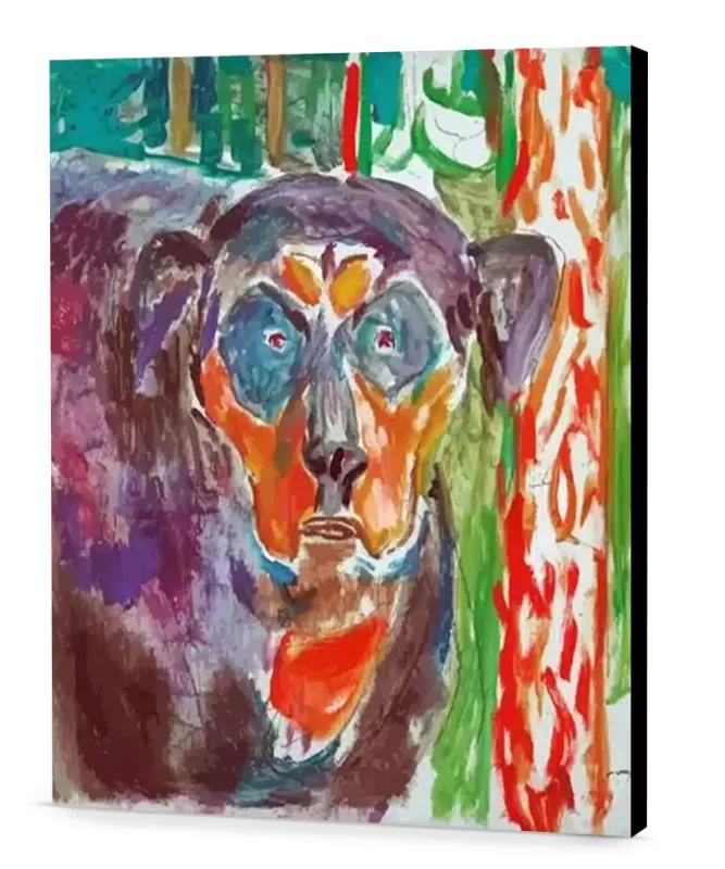 Head of a Dog by Edvard Munch easel