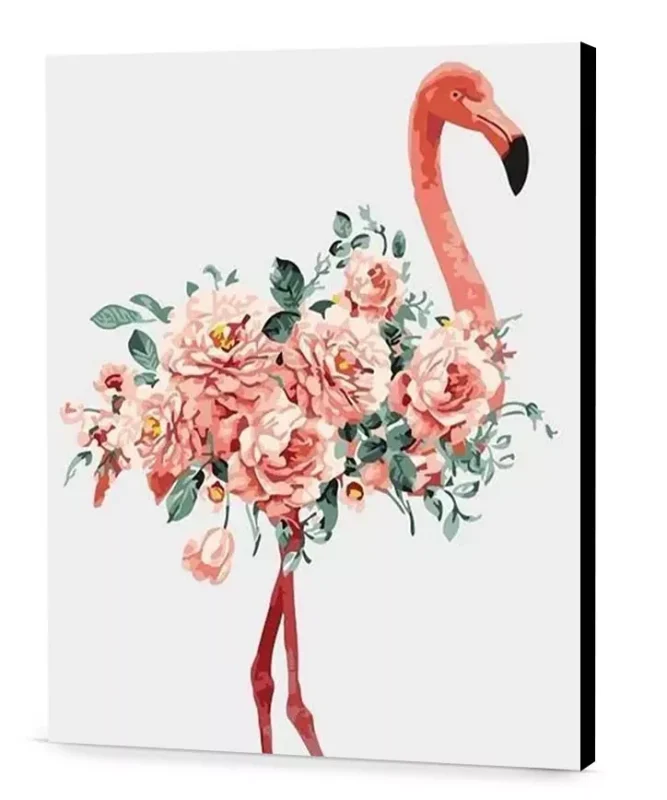 Pink Flowers Flamingo easel