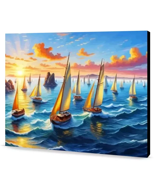 Sailboats Sailing easel Acrylic Adventures