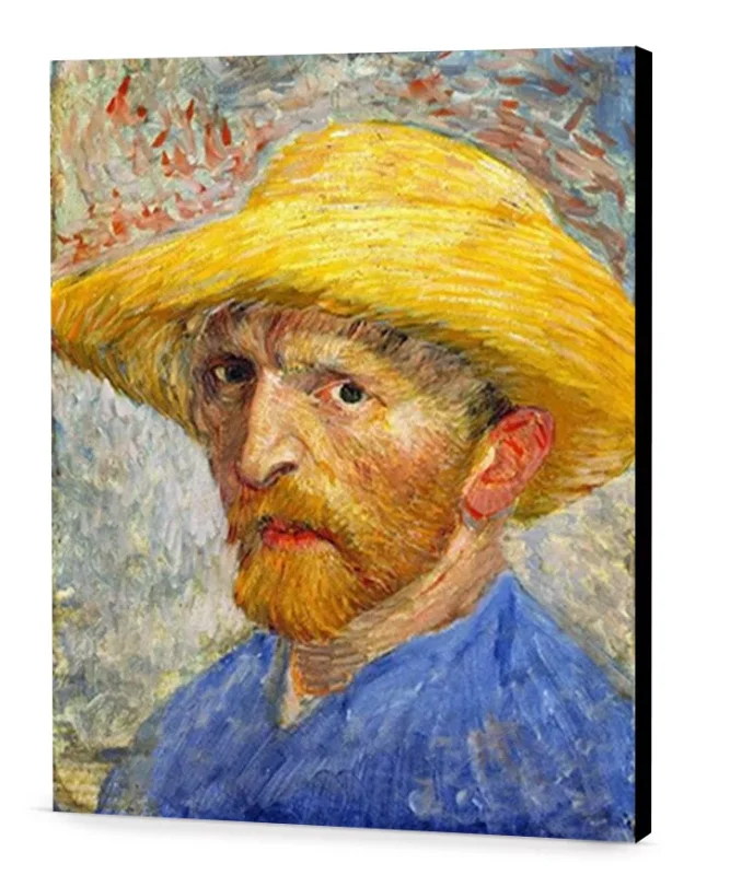 Self-portrait with a straw hat easel