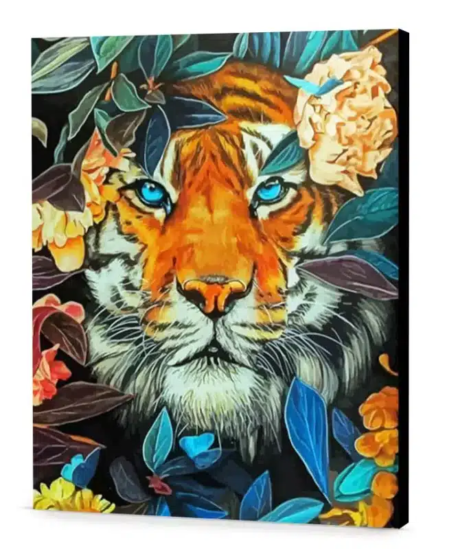 Tiger And Flowers DIY home décor easel