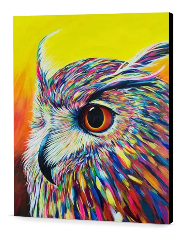 colorful owl bird easel