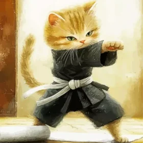 Karate Cat Paint by Number