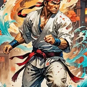 Karate Man Art Paint by Number