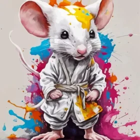 Karate Mouse Paint by Number