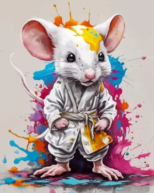 Karate Mouse Paint by Number