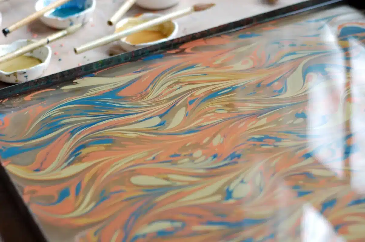 Marbling with acrylics