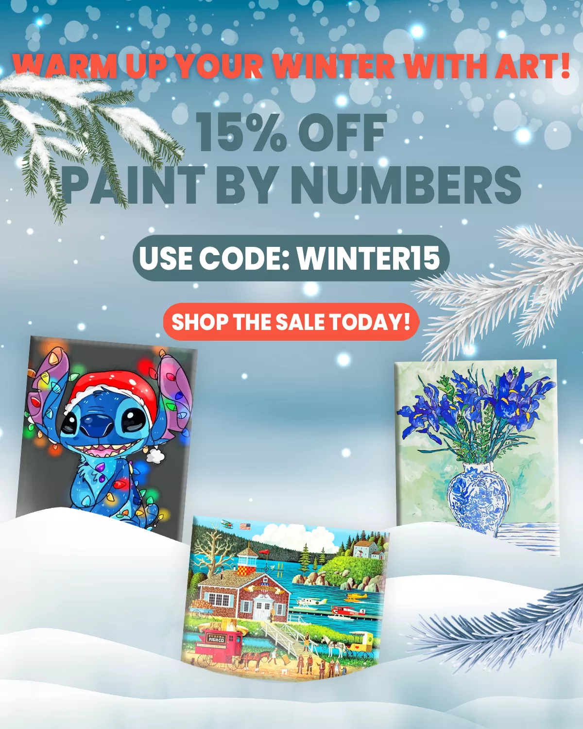 modern paint by numbers winter offer