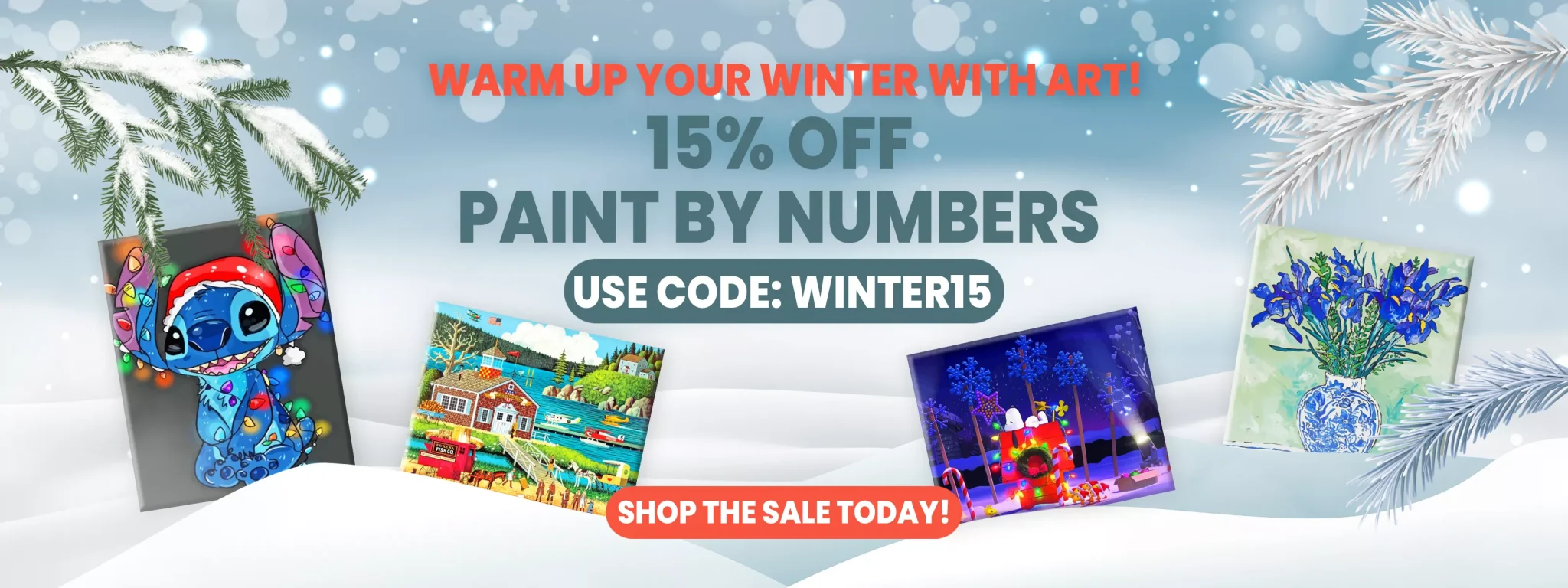 modern paint by numbers winter offer