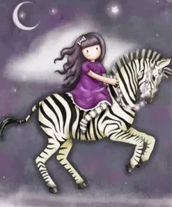 Doll On A Zebra Paint by Numbers