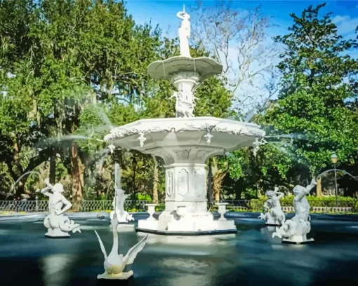 Forsyth Park Fountain Paint by Numbers