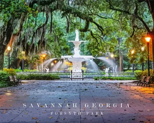 Forsyth Park Poster Paint by Numbers