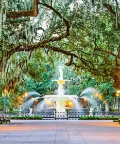 Forsyth Park Savannah Paint by Numbers