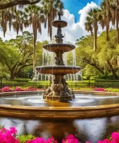 Forsyth Park With Fountains Paint by Numbers