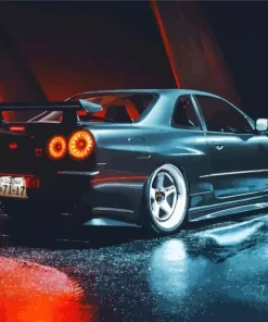 Black R34 Skyline GTR Paint by Numbers