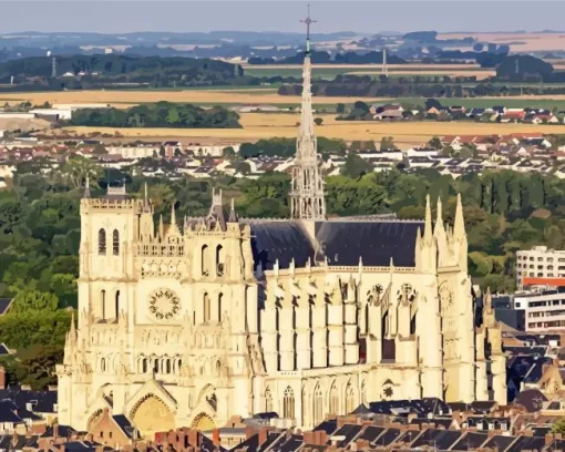 Cathedral Amiens Paint by Numbers