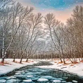 Cool Briches Winter Art Paint by Number