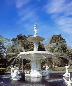 Fountain in Forsyth Park Paint by Numbers