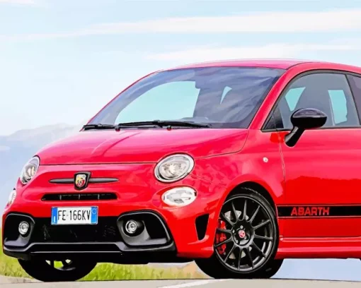 Red Fiat 500 Paint by Numbers