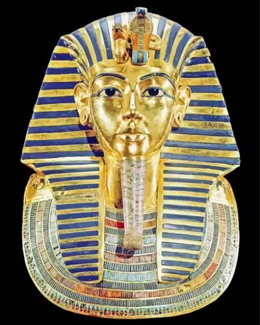 Gold Mummy Mask of King Tutankhamun Paint by Numbers