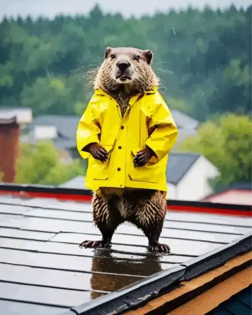 Marmot In a Rain Jacket Paint by Numbers