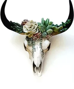 Cactus Cow Skull Paint by Numbers