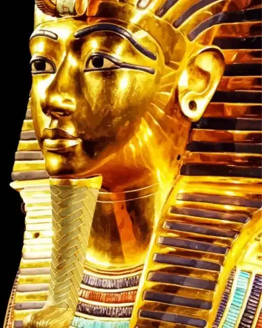 Gold Tutankhamun Mask Paint by Numbers