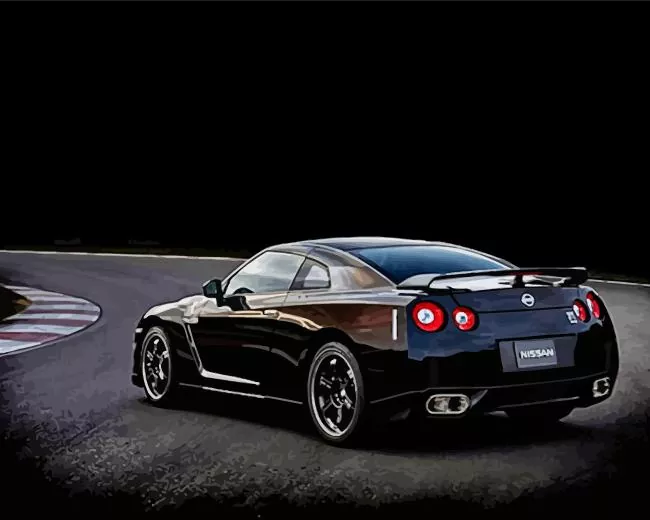 Black Nissan Art Paint by Numbers
