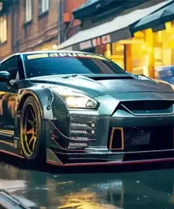 Black Nissan GTR Paint by Numbers