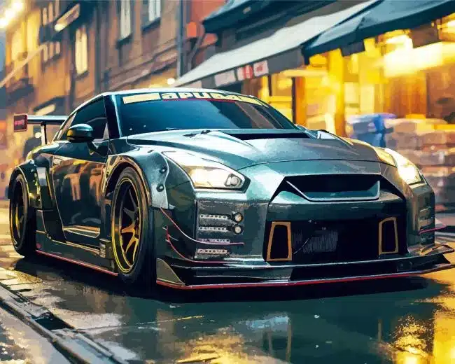 Black Nissan GTR Paint by Numbers