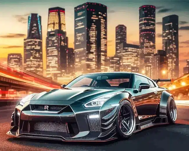 Black Nissan Art Paint by Numbers