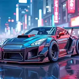 Cyberpunk Nissan Paint by Numbers