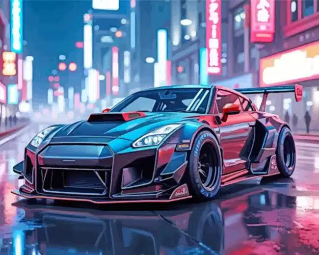 Cyberpunk Nissan Paint by Numbers