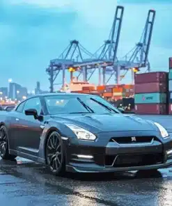 Black Nissan In A Harbour Paint by Numbers