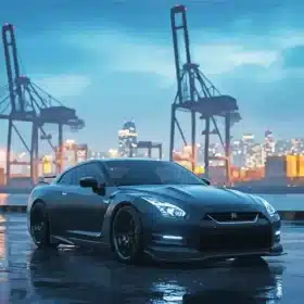 Dark Nissan In A Harbour Paint by Numbers