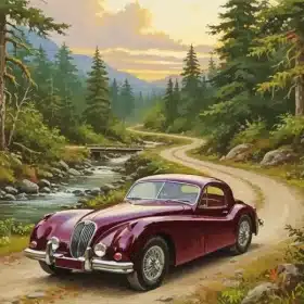The Burgundy Jaguars Winding Road Paint by Numbers 