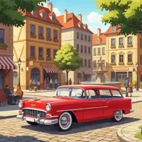 Aesthetic Classic Red Car Paint by Numbers 