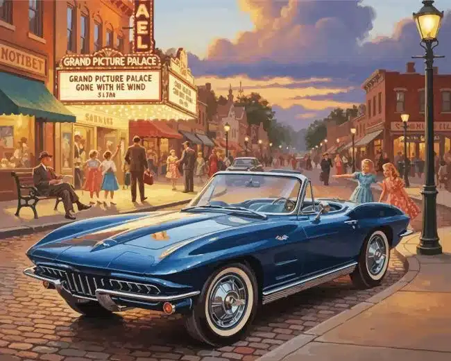 Blue Classic Car Paint by Numbers