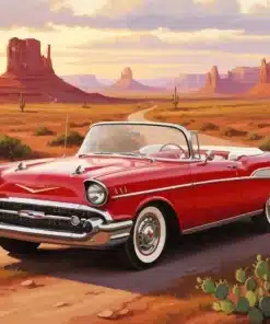 Red Classic Car Paint by Numbers