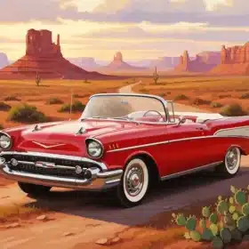 Red Classic Car Paint by Numbers