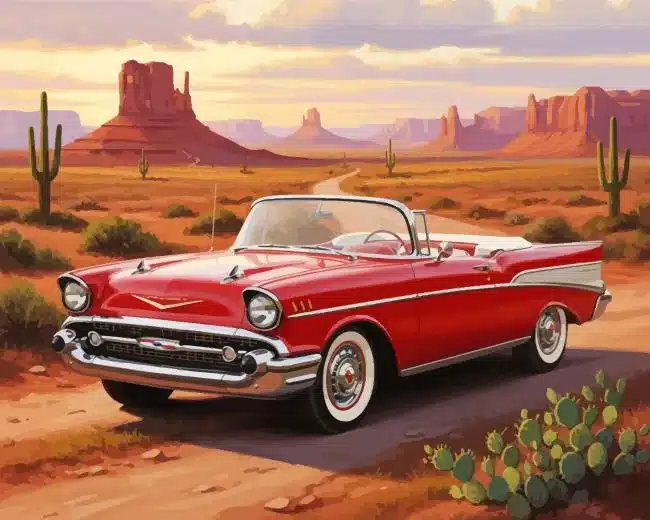 red classic car paint by numbers Red Classic Car Paint by Numbers