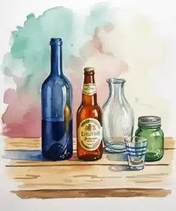 Glass Bottles Paint By Numbers
